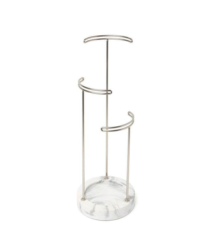 Umbra Tesora Schmuckständer, Metall/Kunstharz, Weiss 42 x 15 x 15 cm Weiss/Nickel, Weiss/Nickel