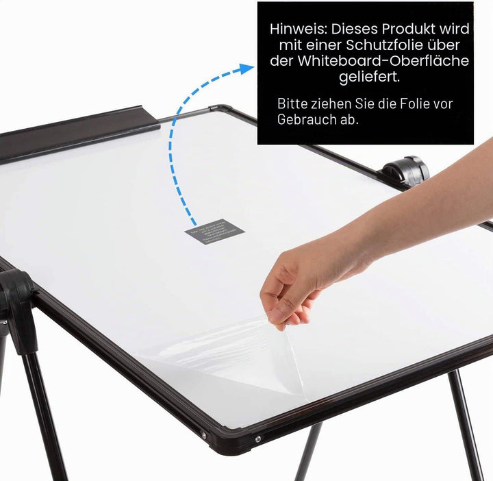 DOEWORKS Kinder Staffelei Magnetische Whiteboard U-Ständer, Doppelseitiges Whiteboard & Kreidetafel