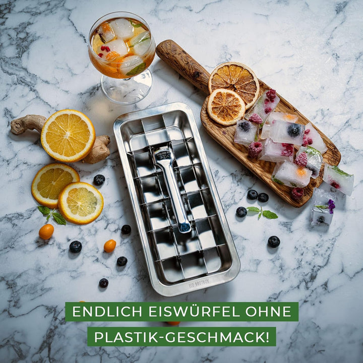 ECO Ice Cuber von ECO Brotbox | plastikfreie Eiswürfelform aus Edelstahl | Behälter lebensmittelecht