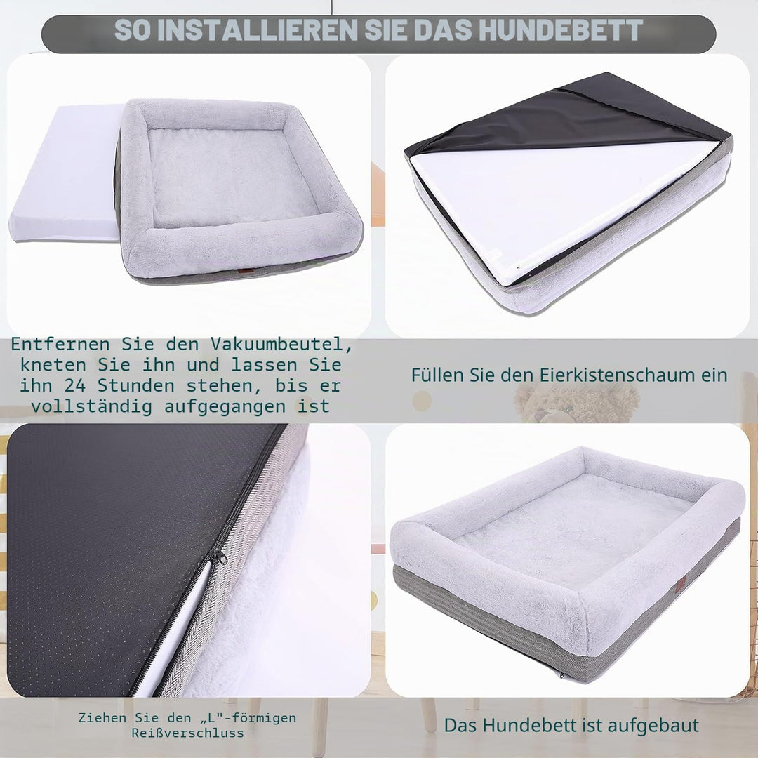 Orthopädisches Hundebett für grosse Hunde und mittelgrosse Hunde, Hundesofa mit wasserdichtem Futter