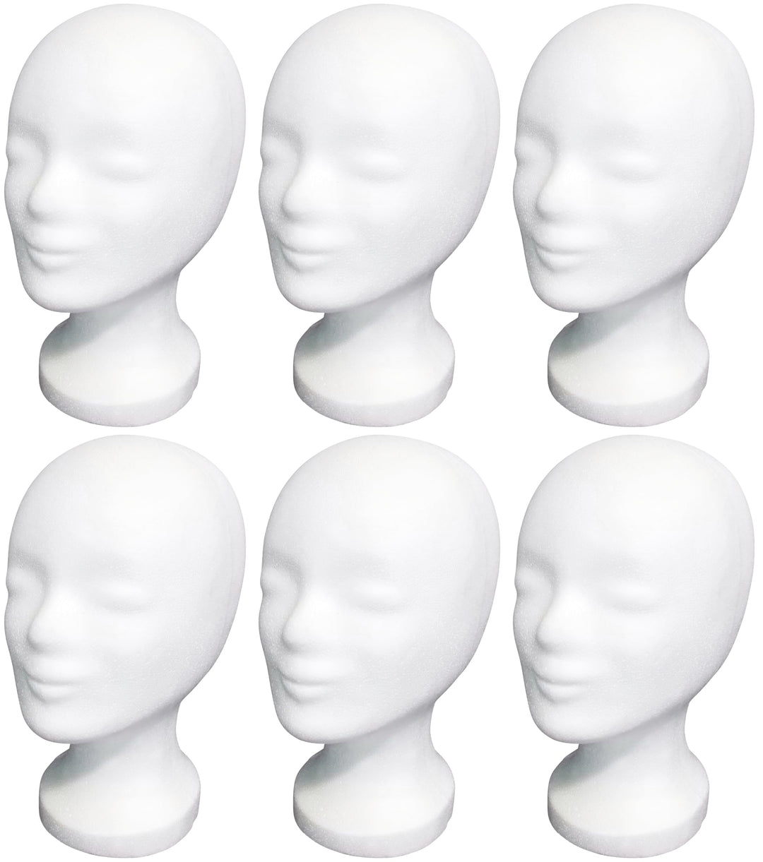 ►►► 6 x FP - Styroporkopf Standard - TOP Marken-Qualität aus deutscher Herstellung (weiss (mit Loch