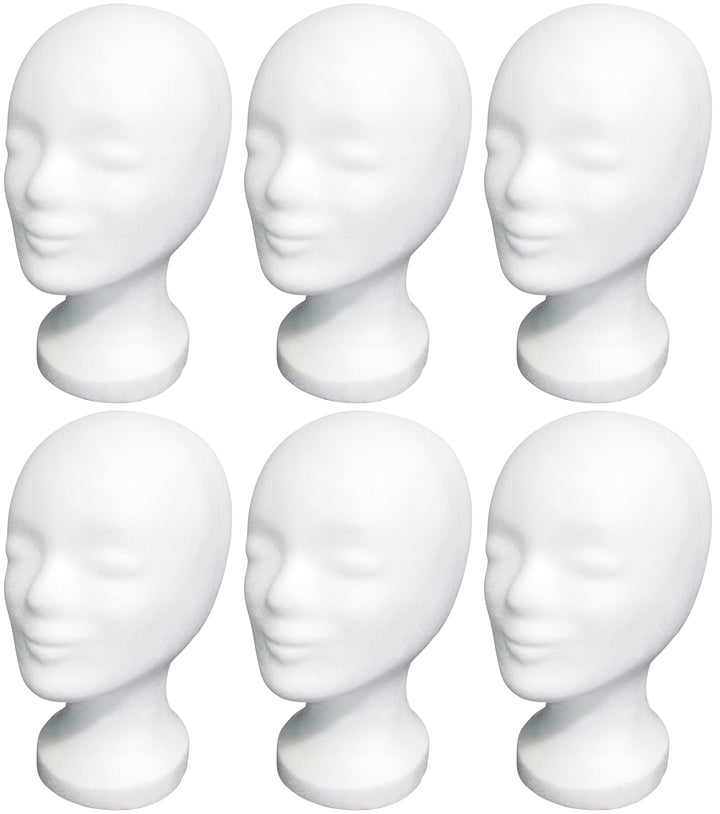 ►►► 6 x FP - Styroporkopf Standard - TOP Marken-Qualität aus deutscher Herstellung (weiss (mit Loch