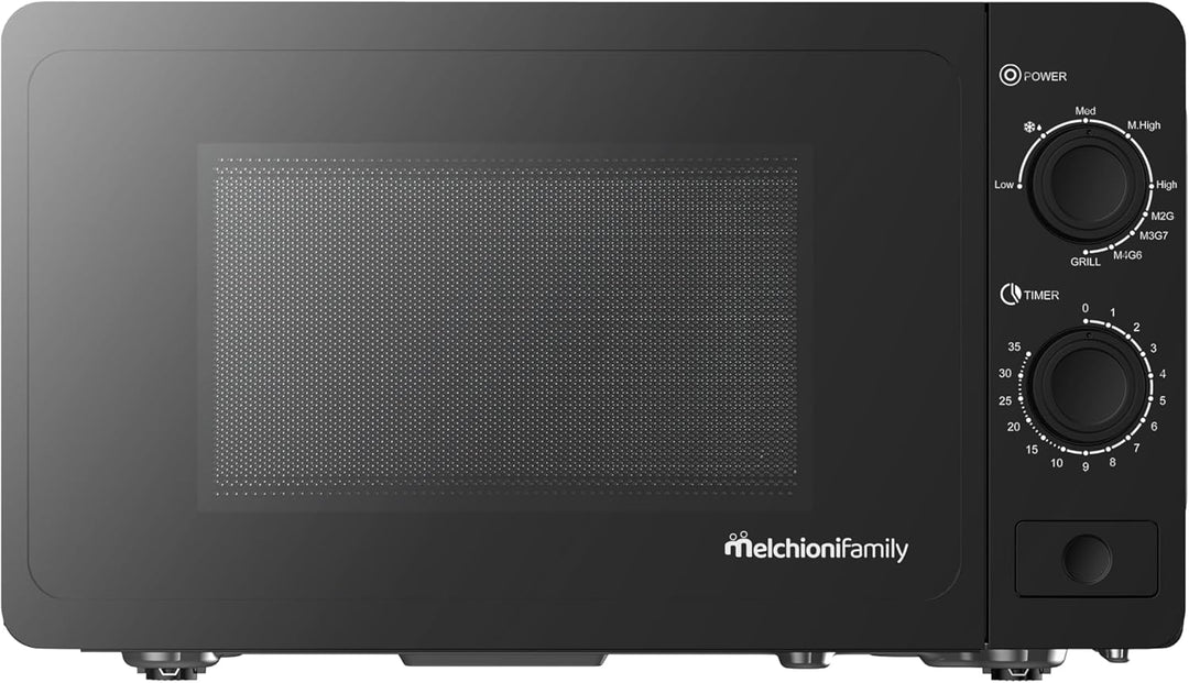 Melchioni Family Mikrowelle 20 l mit Grill – Wave – 800 W – Abmessungen 46 x 32 x 26 cm – Timer 1–35