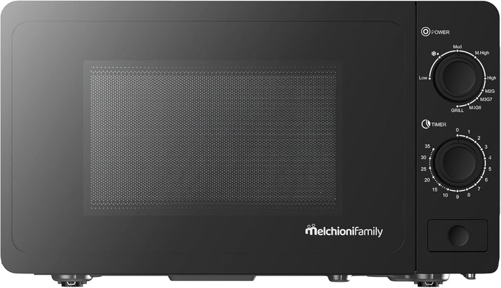 Melchioni Family Mikrowelle 20 l mit Grill – Wave – 800 W – Abmessungen 46 x 32 x 26 cm – Timer 1–35