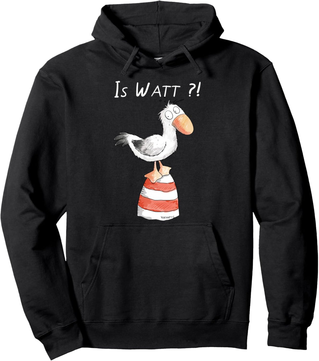 Is Watt Spruch I Nordsee Leuchtturm mit Möwe Fun Pullover Hoodie