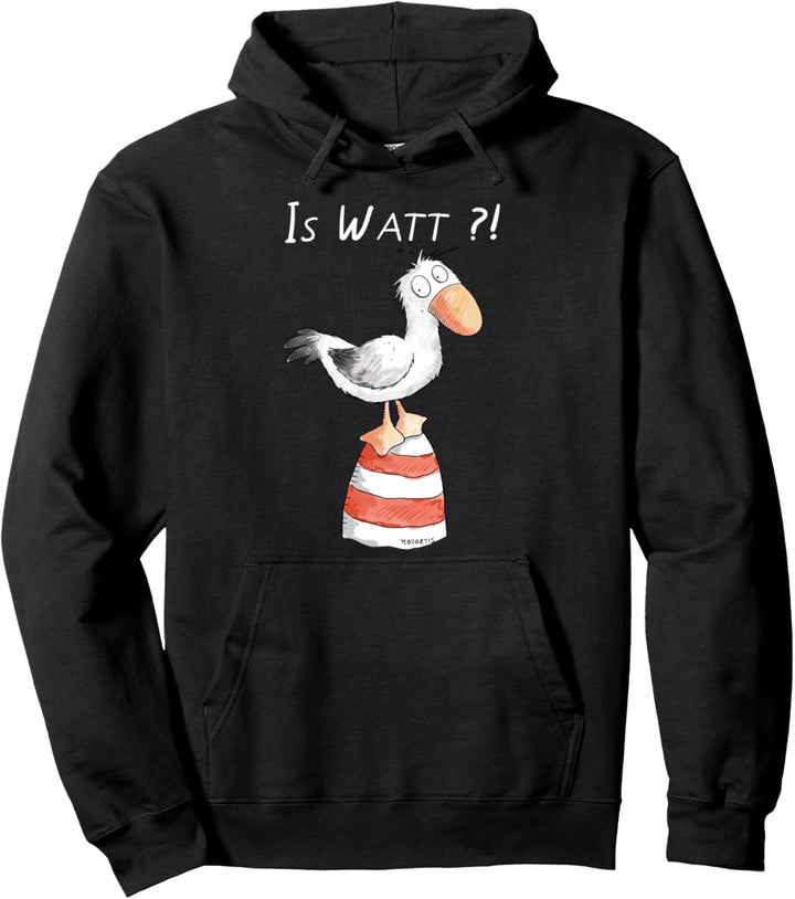 Is Watt Spruch I Nordsee Leuchtturm mit Möwe Fun Pullover Hoodie