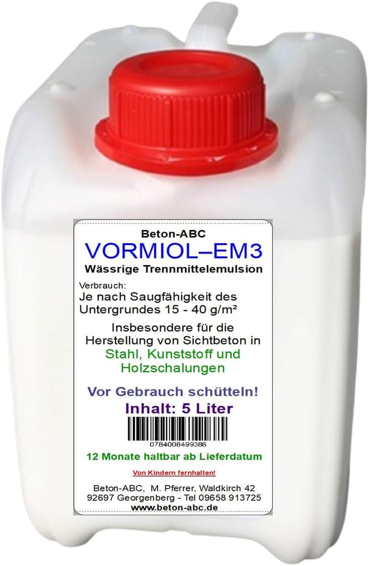 5 L Trennmittel - EM3 - für Formen, Schalungen - Giessformen (6,60€/L)