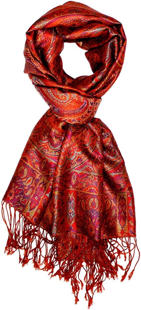 Lorenzo Cana Damen Pashmina Schal Schaltuch jacquardgewebt 100% Seide 70 cm x 190 cm Paisleymuster S