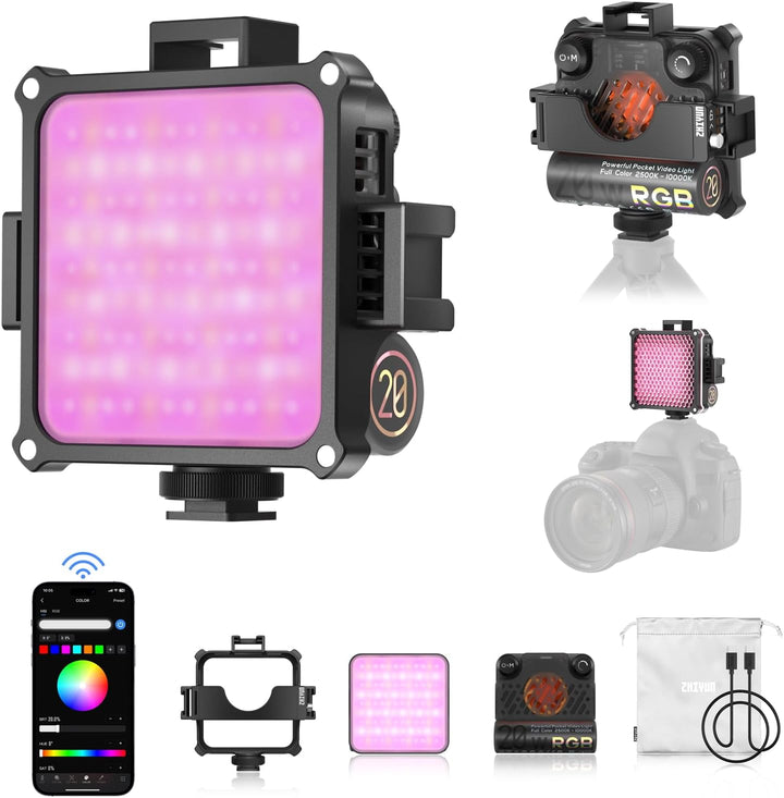 ZHIYUN Fiveray M20C [Official] Videolicht RGB 20W, LED Streaming Licht, Magnetisch Mini Videoleuchte