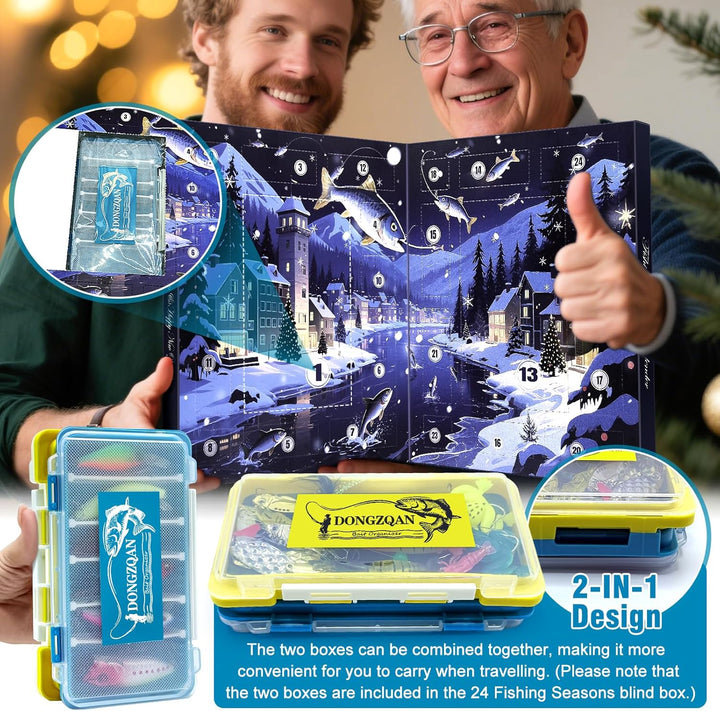 Angel Adventskalender 2025 Weihnachtskalender, Adventskalender Für Männer, 24 Angeln Köder Set Adven