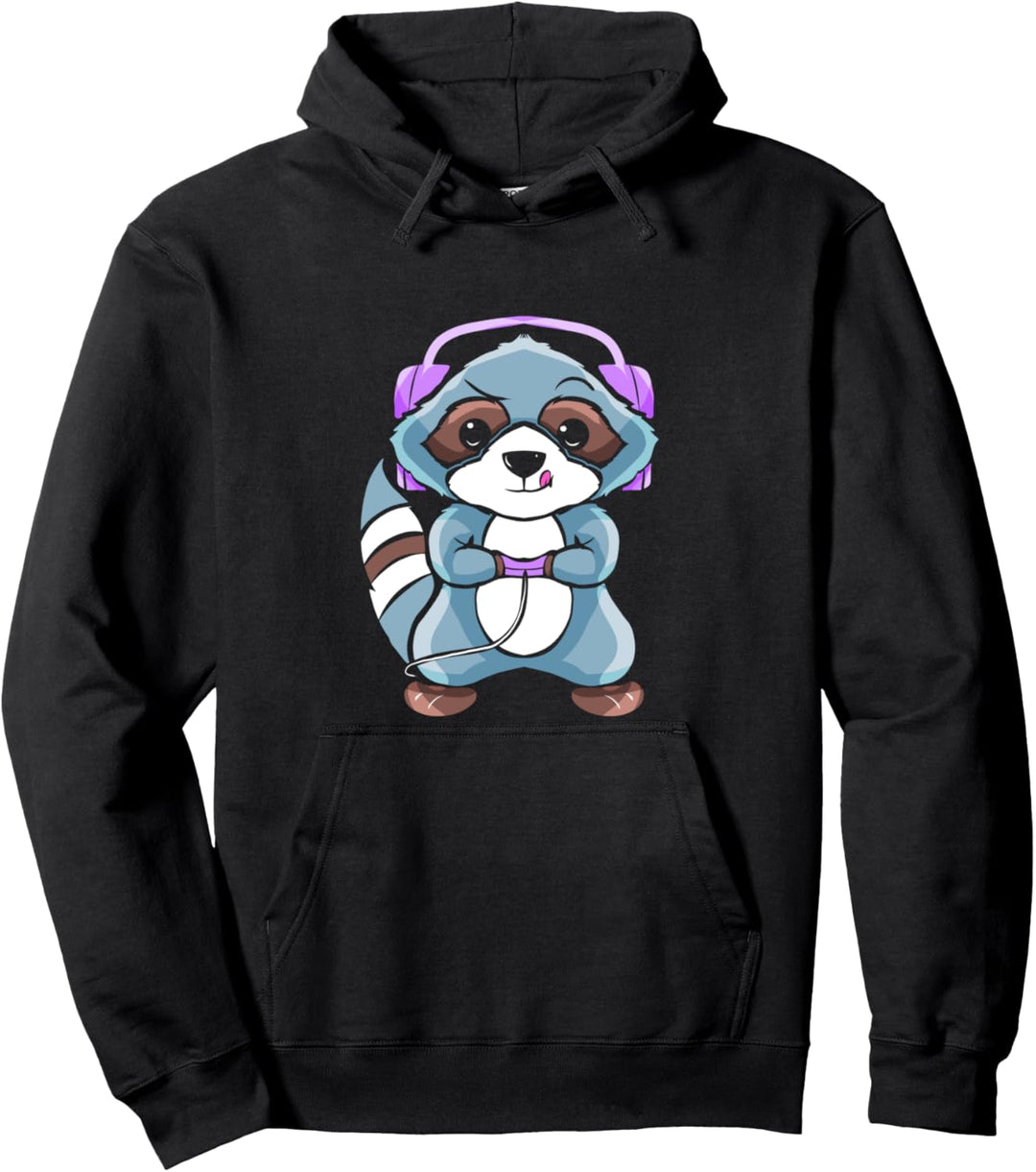 Zocker Waschbär Lustiges Video Gaming Geschenk für Gamer Pullover Hoodie
