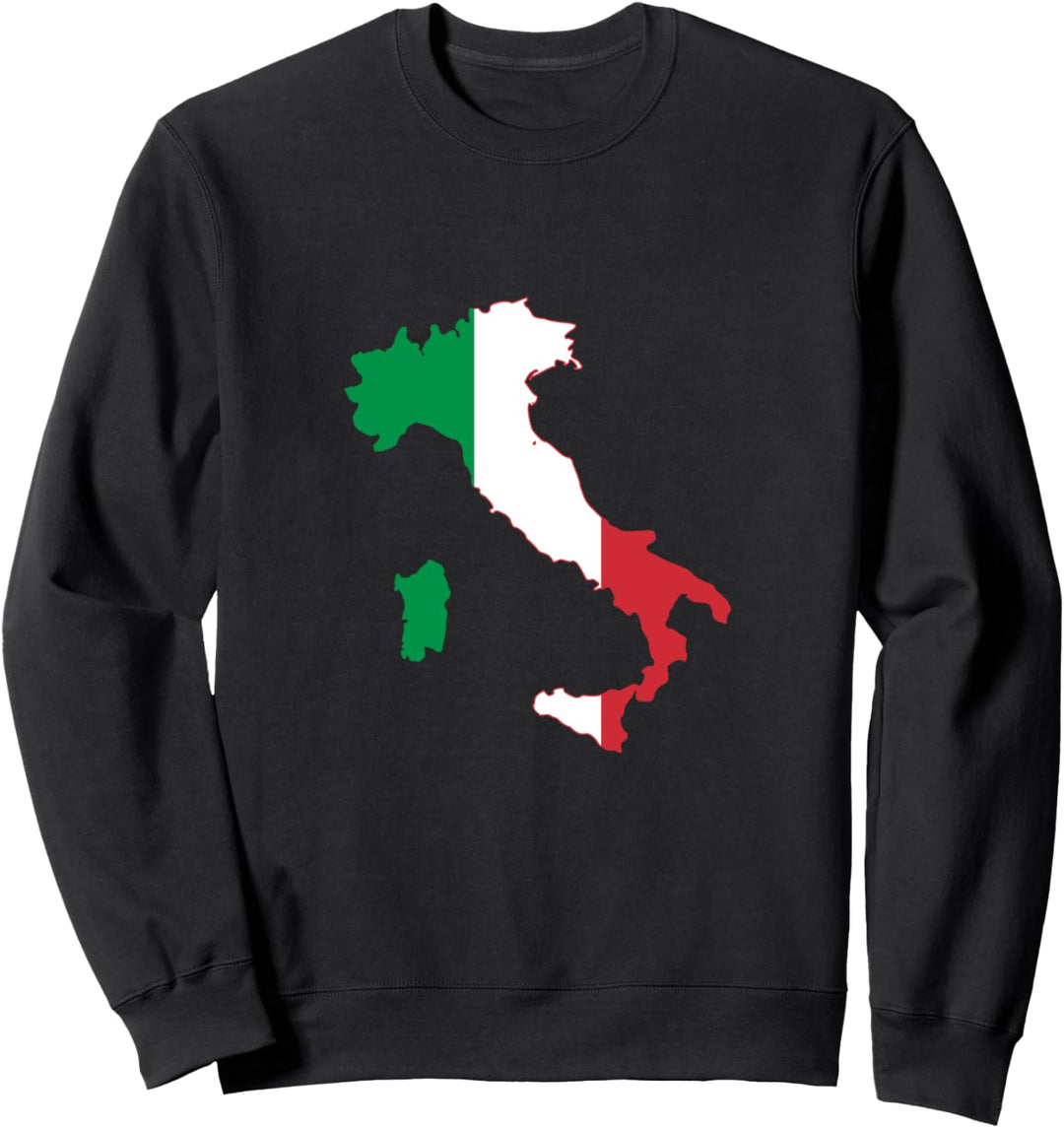Italien Land Umriss auf Flagge Sweatshirt