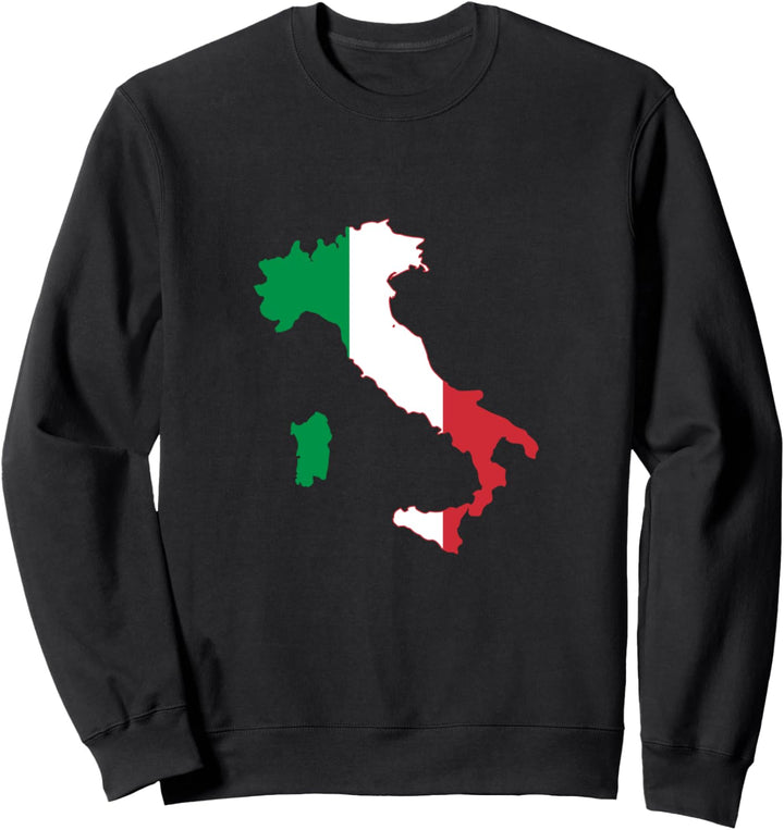 Italien Land Umriss auf Flagge Sweatshirt