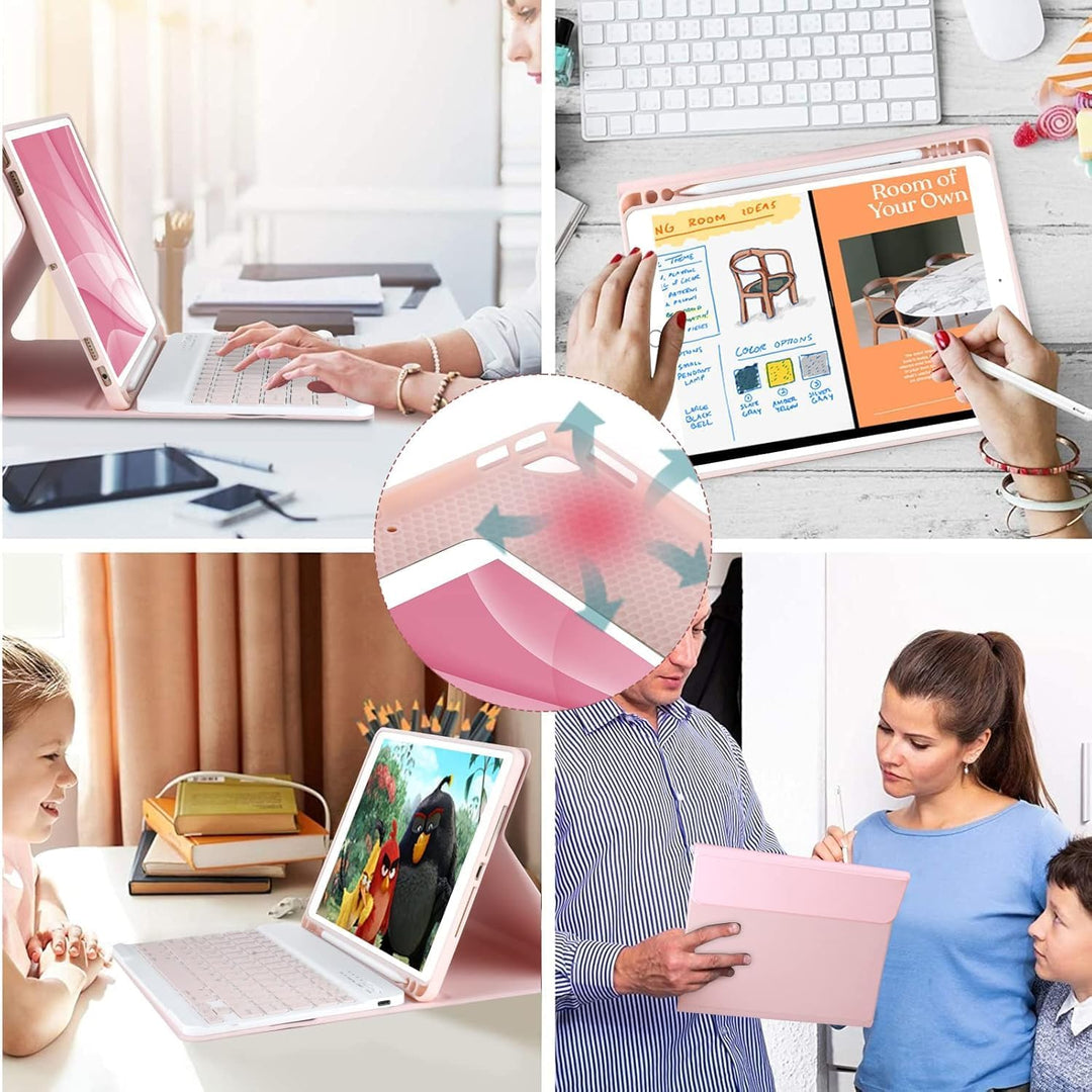 MMK Tastatur Hülle für iPad 10.2 Zoll (9/8/7 Generation 2021/2020/2019), für iPad Air 3rd 2019 und P