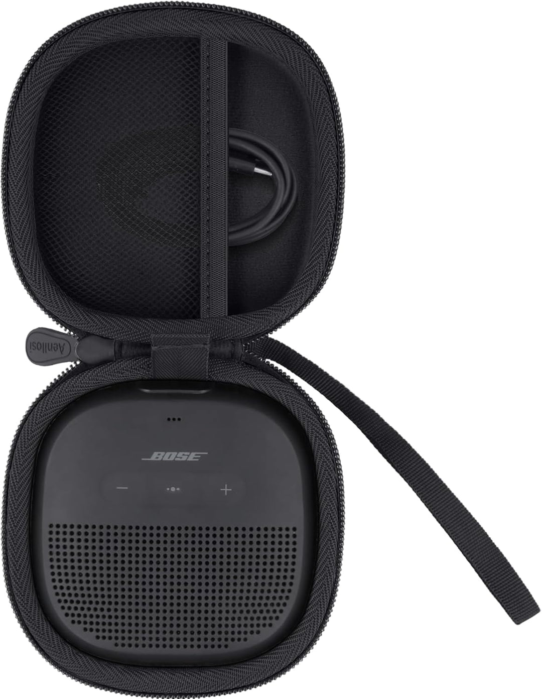 Aenllosi Hart Tasche Hülle für Bose SoundLink Micro Bluetooth Lautsprecher, Nur Tasche(Schwarz) Schw