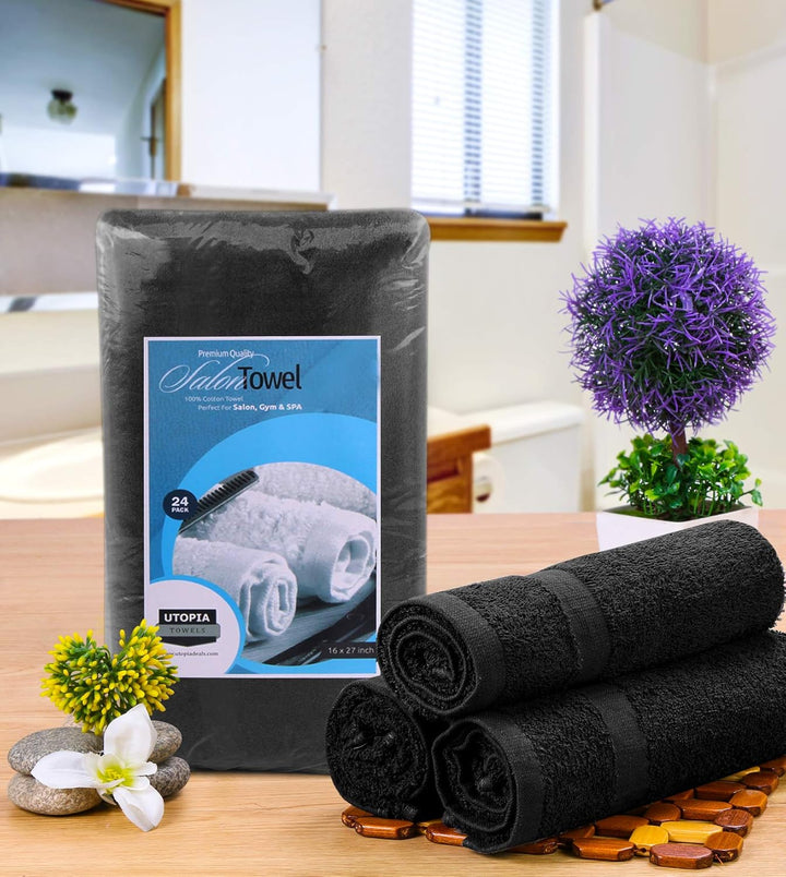 Utopia Towels - Salon-Handtuch, 24 Stück (Nicht bleichfest, 40,6 x 68,6 cm) hochsaugfähige Baumwollt