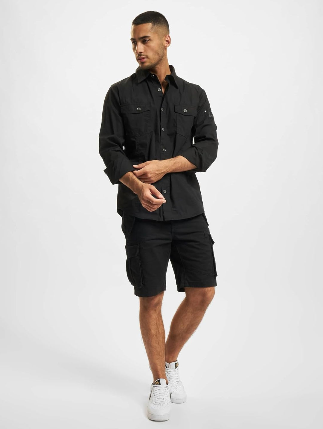 Brandit Men Slim Shirt Herren Hemd 4005 S Schwarz, S Schwarz