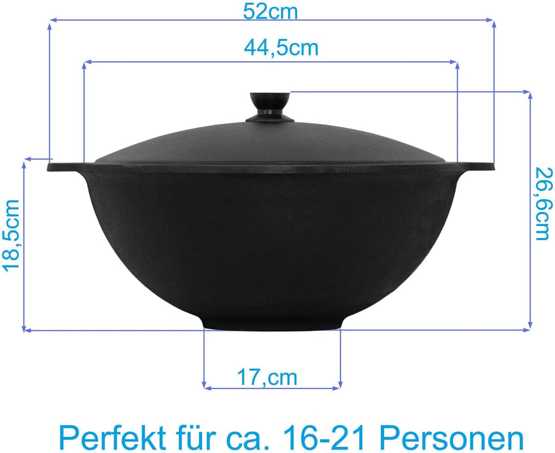 Ø41cm Uchag 2mm stahl Utschak Utschag Feldküche 16L Kazan Kasan (flacher boden) Feuerstelle Campingo