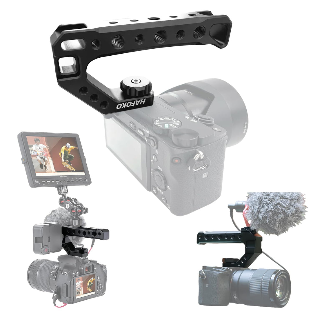 WEWOGA R005 Top Camera Hot Shoe Grip Top Universal Video Stabilisator mit 3 Cold Shoes 1/4 "3/8" Kom