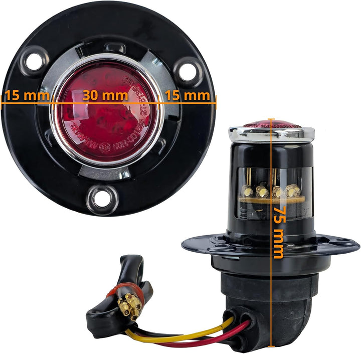 Motorrad LED Rücklicht LUCAS Lampe Klein Classic Schwarz mit E-Prüfzeichen