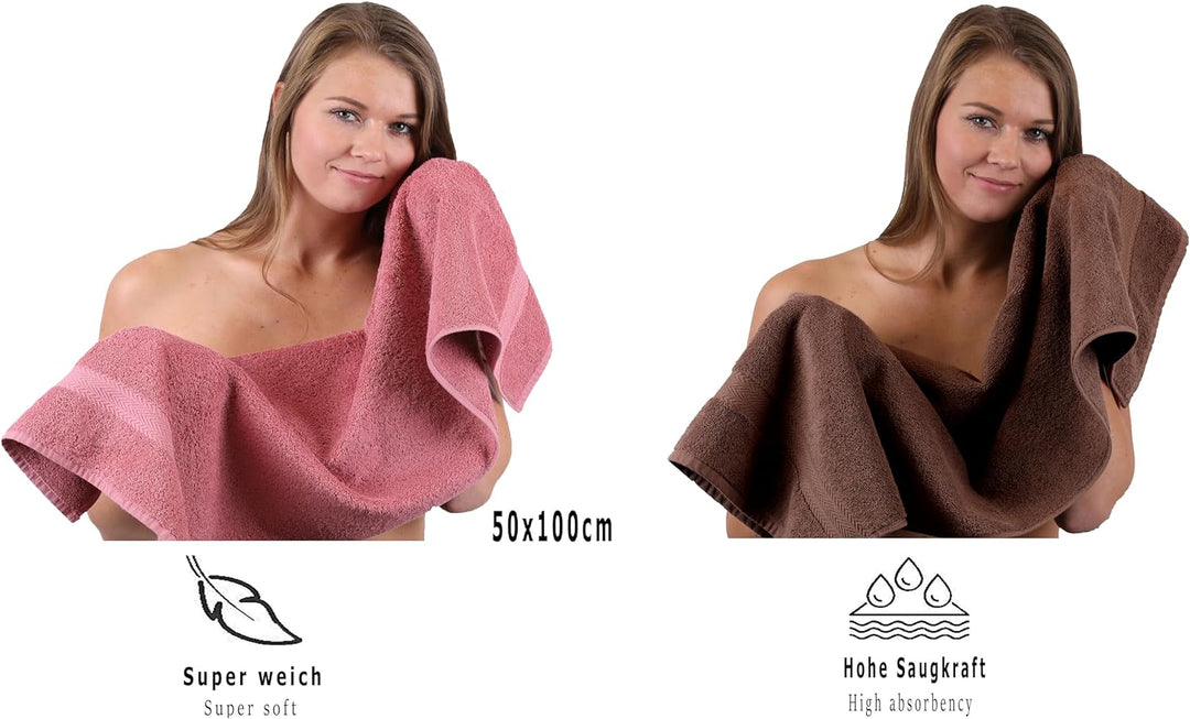Betz 10-TLG. Handtuch-Set Classic 100% Baumwolle 2 Duschtücher 4 Handtücher 2 Gästetücher 2 Seiftüch