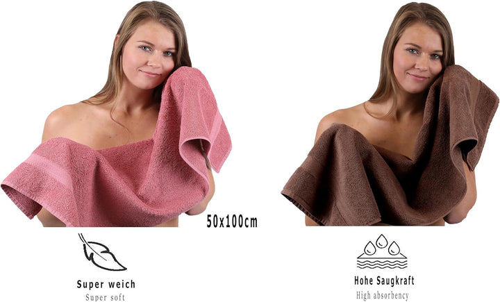 Betz 10-TLG. Handtuch-Set Classic 100% Baumwolle 2 Duschtücher 4 Handtücher 2 Gästetücher 2 Seiftüch