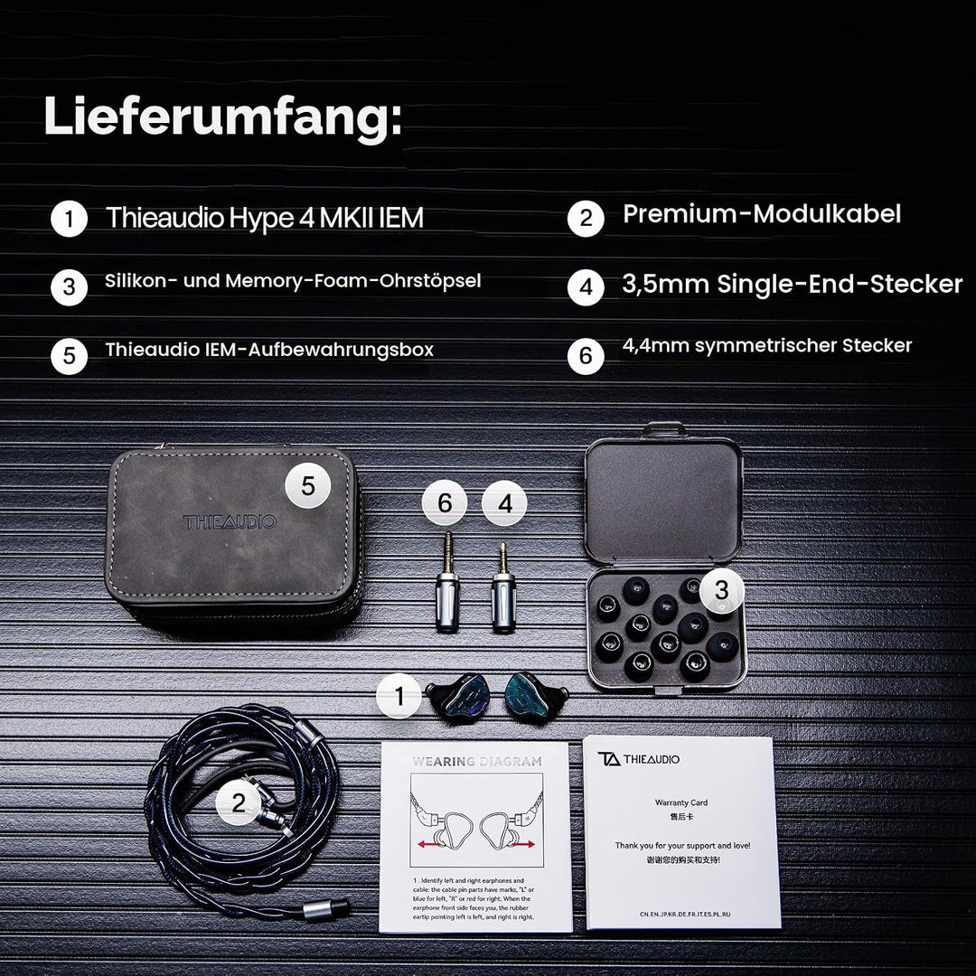 LINSOUL THIEAUDIO Hype 4 MKII 2DD+4BA In-Ear-Monitor,HiFi-Kabelgebundene IEM,Mitreissender &amp; Studio