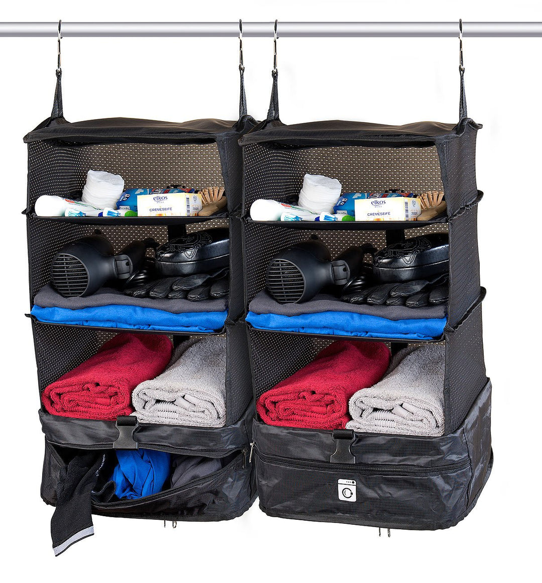 Xcase Koffer Regalsysteme: 2er-Set XL-Koffer-Organizer, Packwürfel zum Aufhängen, 30 x 64 x 30 cm (O