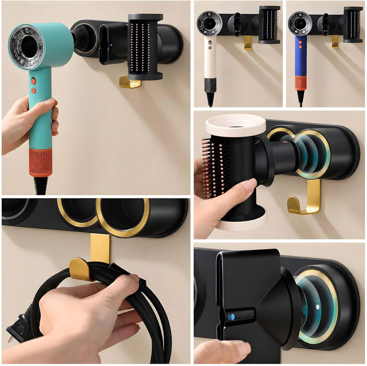 simpletome Haartrocknerhalter Wandhalterung für ALLE Magnetischen Hohe Geschwindigkeit Fön mit Steck
