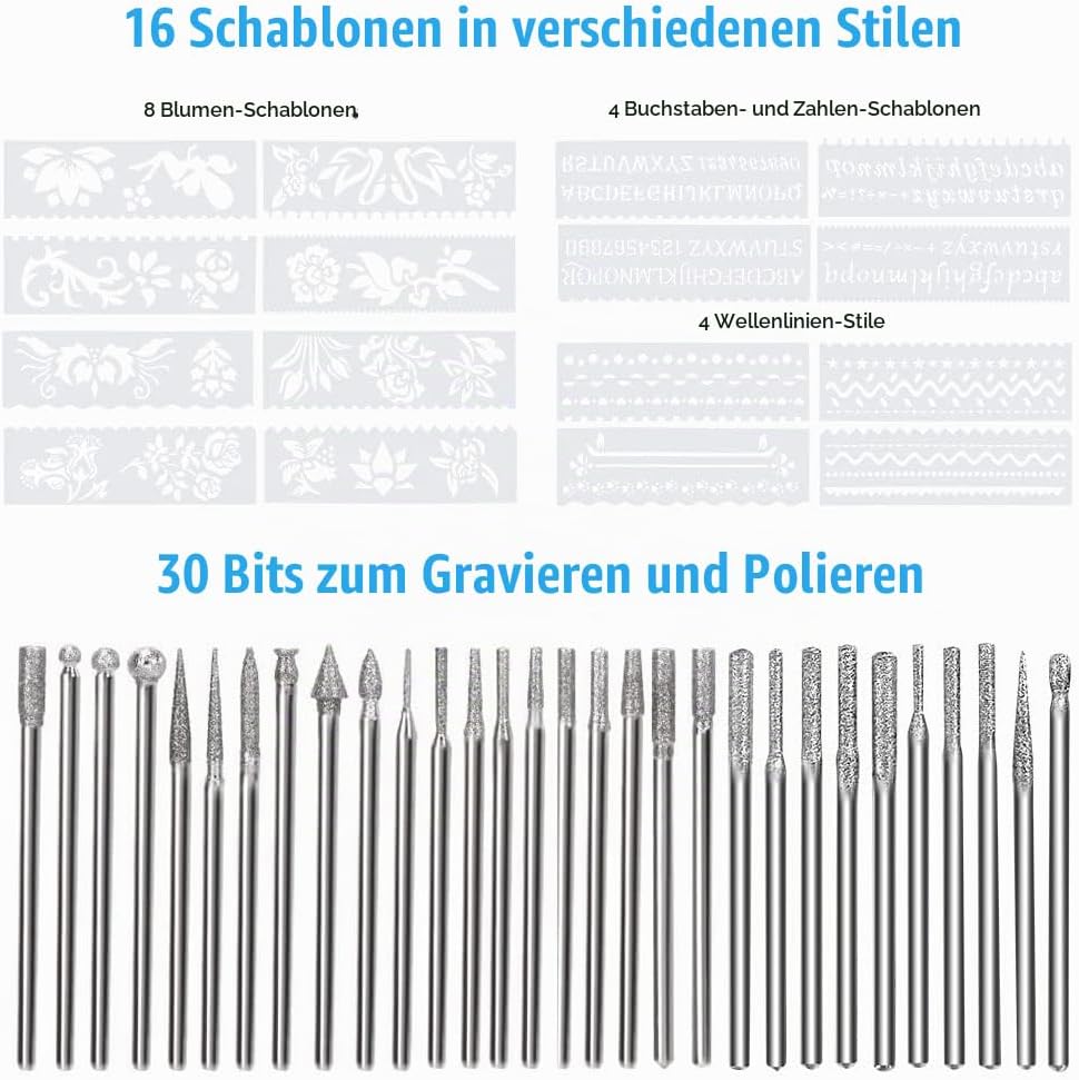 Gravierwerkzeugsatz, USB Mini Gravierstift Mit Gravurzubehör, Kabelloses Graviergerät Für Metall Gla