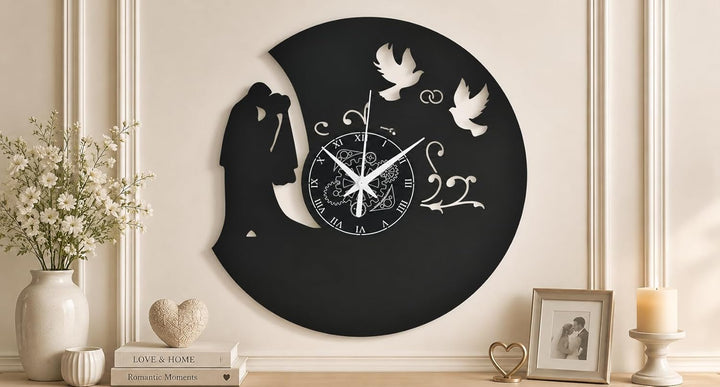 Vinyl Wanduhr Vintage Handgemache Schallplatten-Design Dekor Verheiratet Hochzeit Freunde