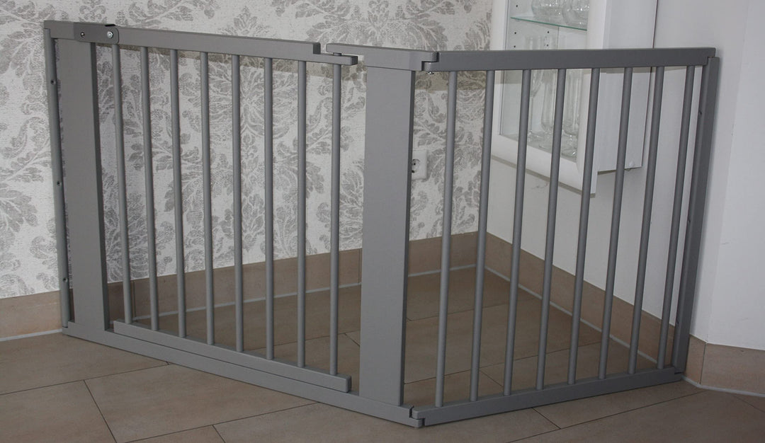 Micoland Schutzgitter Absperrgitter Türgitter Treppenschutzgitter 117 bis 363 cm grau (155cm), 155cm