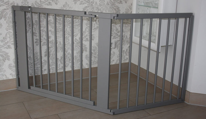 Micoland Schutzgitter Absperrgitter Türgitter Treppenschutzgitter 117 bis 363 cm grau (155cm), 155cm