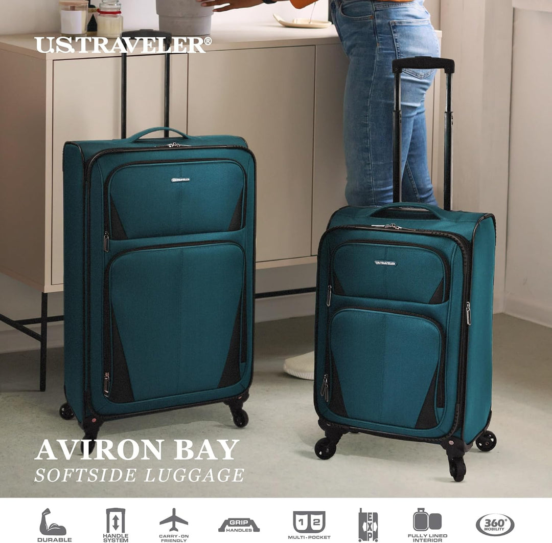 U.S. Traveler Aviron Bay Erweiterbares Weichgepäck mit Spinnrädern 3 Piece Luggage Marineblau, 3 Pie