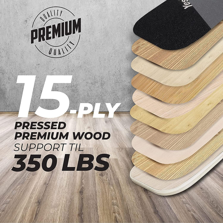 Yes4All Indoorboard aus Holz, Surf Balance Board mit glatter Oberfläche und Rolle für alle Trainings