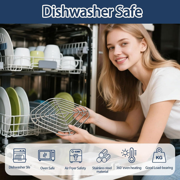HAIWILL Ersatz Airfryer Grillrost Edelstahl für Ninja CRISPi Glasbehälter 3,8L, Gitterstöpsel kompat