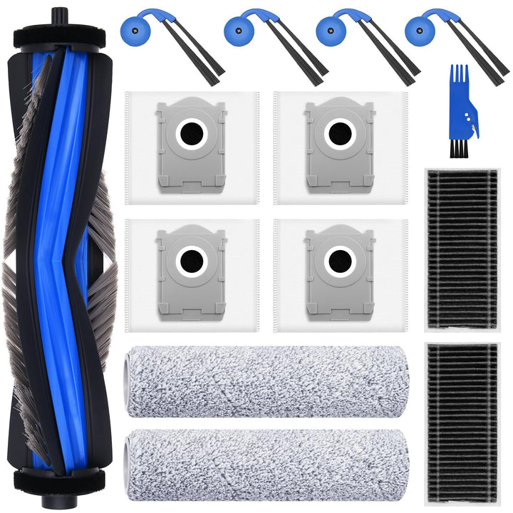 Zubehör für Ecovacs Deebot X9 PRO OMNI, 1*Hauptbürste, 2*Wischwalze, 4*Staubbeutel, 4*Seitenbürsten,