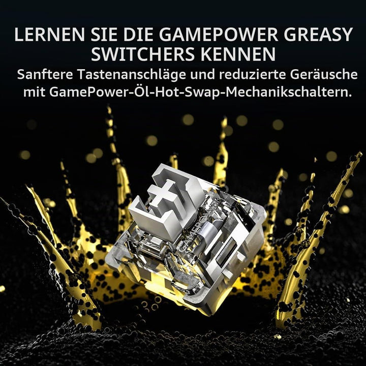 GAMEPOWER Gasket Pro X Kabellose Mechanische Gaming Tastatur, 75% Layout, Triple Mode Wireless, Blue