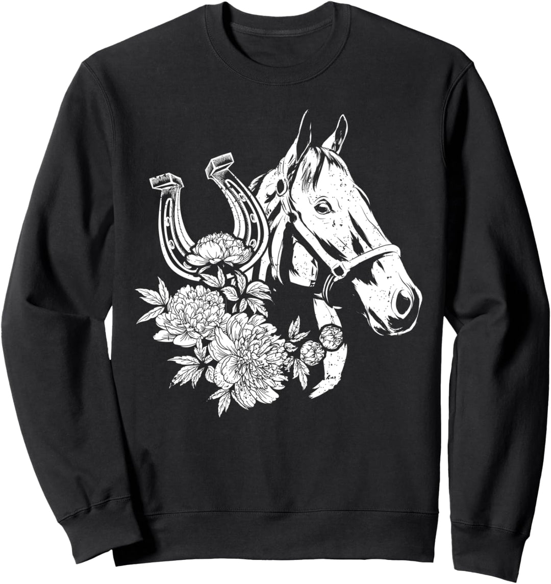 Pferd, Blümchen Sweatshirt