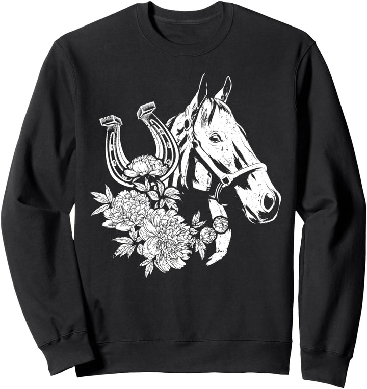 Pferd, Blümchen Sweatshirt