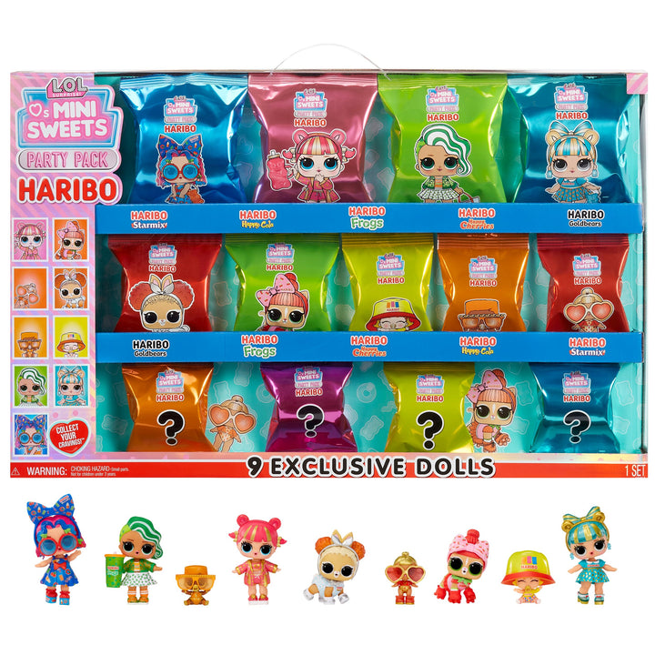 L.O.L. Surprise! Loves Mini Sweets X HARIBO Party Pack - Mit 9 Sammlerpuppen und über 45 Überraschun