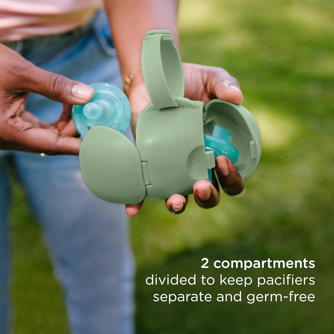 Ubbi On-the-Go Dual Pacifier Holder, Keep's Baby's Binkies Clean and Accessible, Portable for Travel
