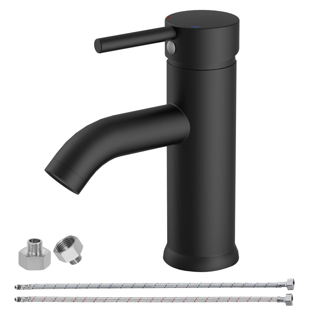 Wasserhahn Bad Schwarz, Messing Einhebelmischer Waschbecken Armaturen, Mischbatterie Waschbecken mit