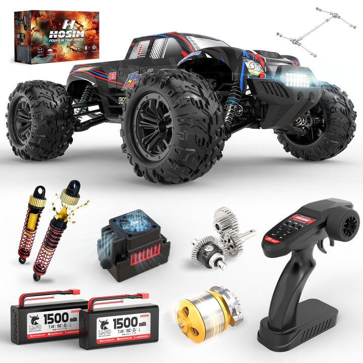 Hosim 1:10 Bürstenlose Ferngesteuertes Auto für Erwachsene &amp; Jungen, 60+ KMH Schnell RC Cars, 4x4 Of