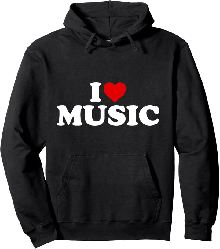 I Love Music - Herz Pullover Hoodie