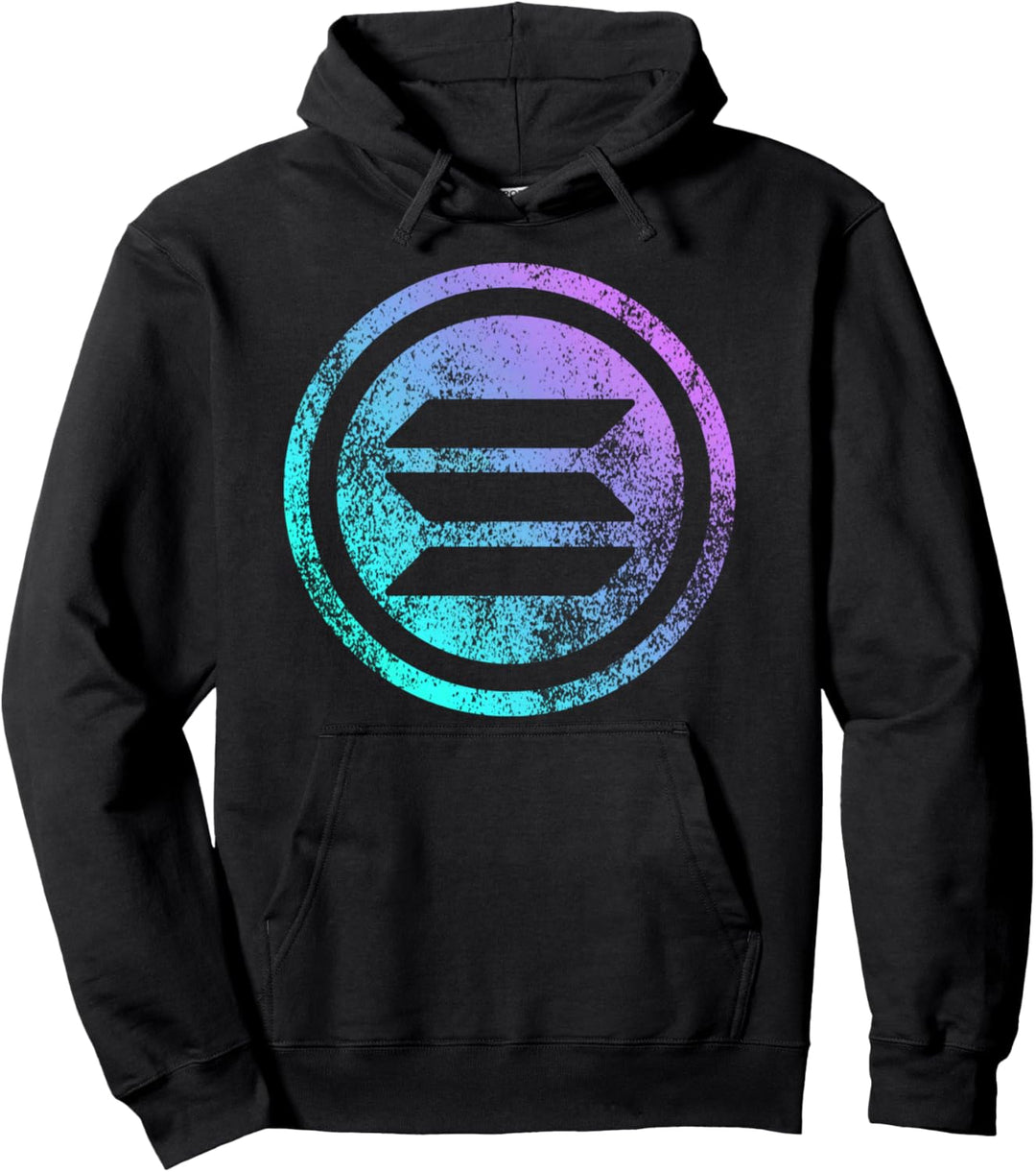 Distressed Solana SOL Logo Crypto Blockchain | Herren Solana Pullover Hoodie