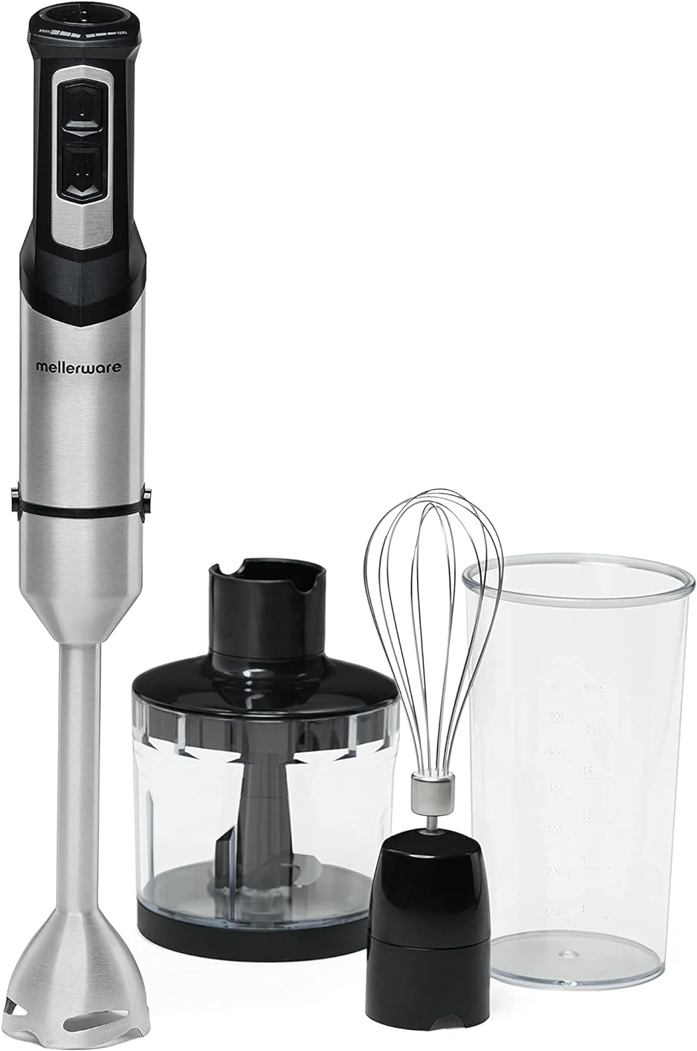 Mellerware - Handmixer Spiro! | 1000W Elektrohacker | Edelstahl | Einstellbare Geschwindigkeit | LED