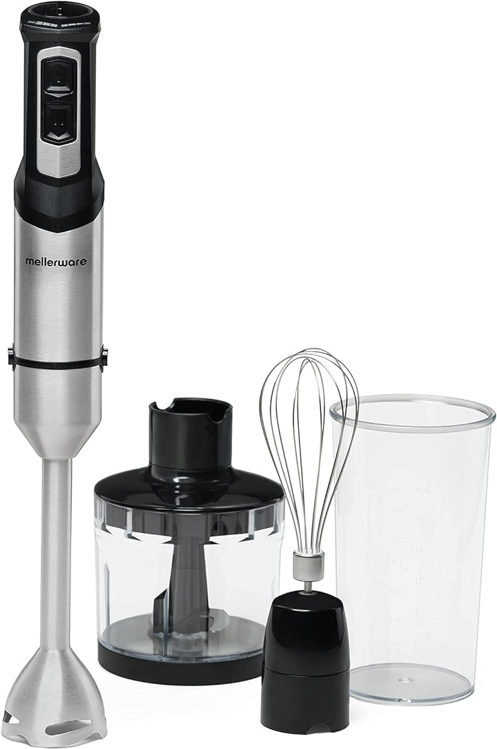 Mellerware - Handmixer Spiro! | 1000W Elektrohacker | Edelstahl | Einstellbare Geschwindigkeit | LED