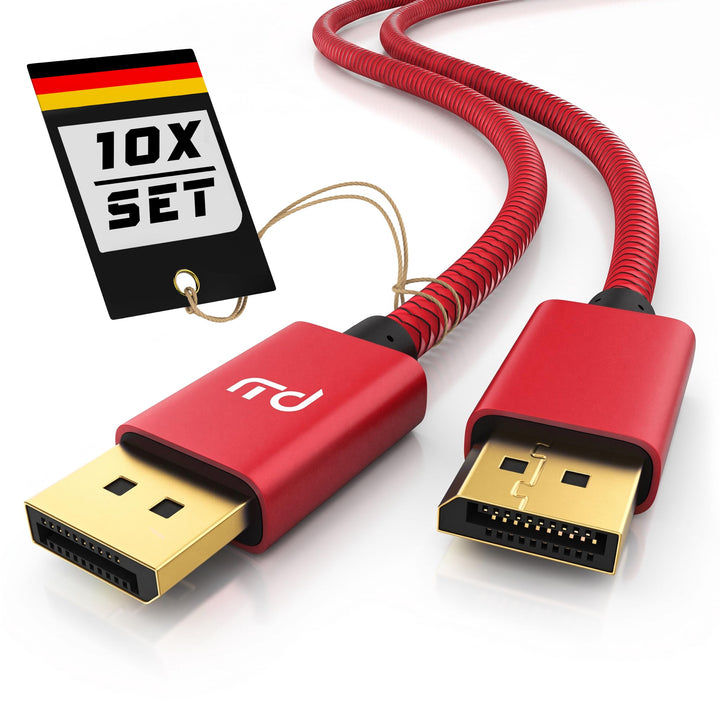 CSL - 10x 8k DisplayPort Kabel 1m - Displayport auf Displayport - DP 1.4-7680 x 4320 60Hz - 3840 x 2
