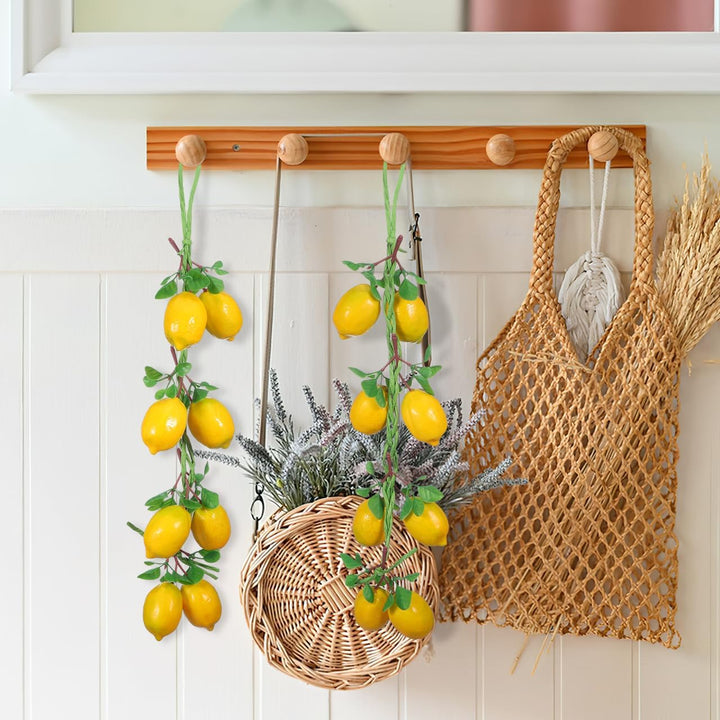 Simulations Zitronenschnur 2 Bündel Künstliche Zitronen Mit Aufhänger 20.47 Zoll Hängende Deko Für K